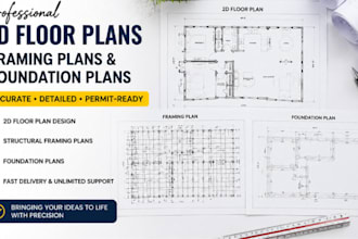 design professional 2d floor plans, framing plans, and foundation plans