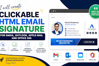 create clickable htm email signature for gmail, outlook, apple mail and office