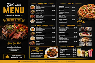 design modern restaurant food menu, cafe menu
