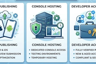develop console account and apple developer account, and app publishing