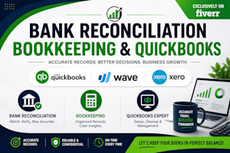 quickbooks online bookkeeping, cleanup and bank reconciliation