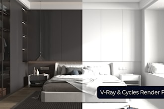 render your 3d scene using v ray or cycles with professional quality