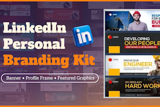 design a premium linkedin banner and personal branding kit