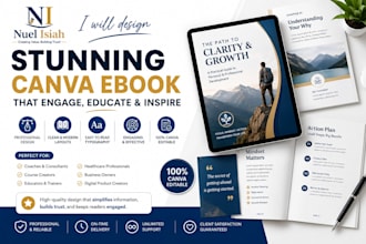 design canva ebook, workbook design, lead magnet, PDF guide and digital product