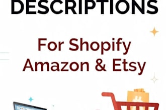 seo product descriptions for shopify, amazon and etsy