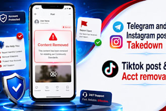 report to takedown unwanted content, tiktok post, tg banning, x, ig mass report