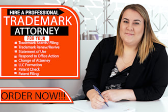 provide licensed attorney trademark and patent registration services, amazon