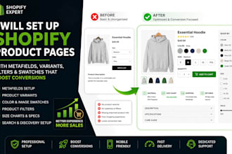 optimize shopify product page with variant filters and metafields to boost sales