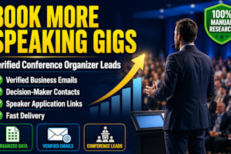 generate verified conference organizer leads for public speakers
