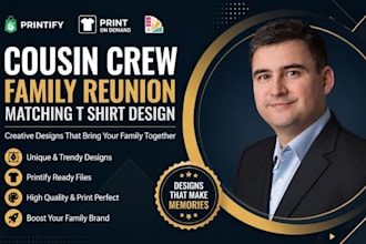 design cousin crew family reunion matching t shirt printify design