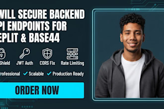 secure backend API endpoints for your replit or base 44 app