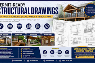 create permit ready structural drawings for home additions, decks, patios, renov
