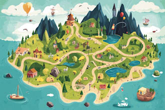 illustrate a creative vector map