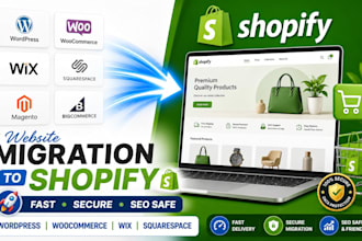 migrate wordpress website to shopify clone wix sqaurespace wocommerce to shopify
