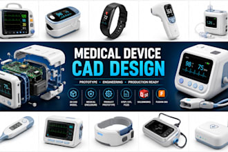 medical device cad design, product prototype, solidworks and fusion360 modeling
