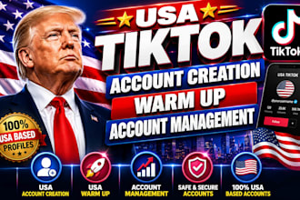 create usa tiktok account, usa tiktok warm up, usa tiktok account management