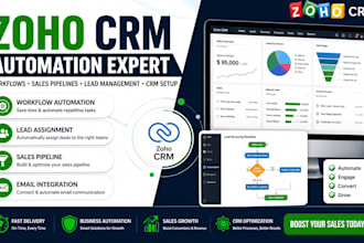 setup zoho CRM automation workflow sales pipeline lead setup email marketing
