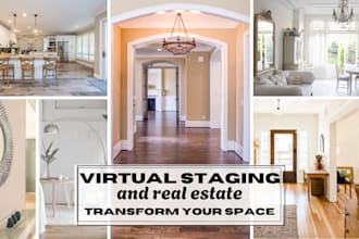 do virtual staging, renovation for home staging and real estate photos editing