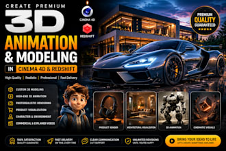 create premium 3d animation and modeling in cinema 4d and redshift