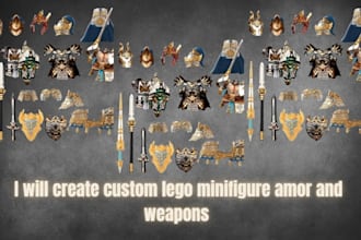 create custom lego minifigure amor and weapons