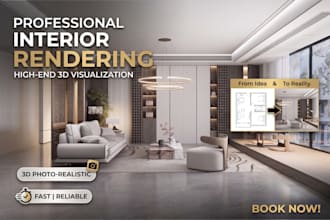create stunning 3d renders for architectural interiors