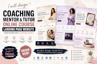 design coaching mentor tutor digital product online course landing page website