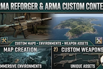create custom maps, environments, and weapon assets for arma reforger and arma