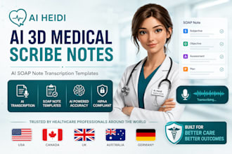develop ai 3d medical scribe notes, ai heidi soap note transcription templates