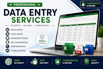 do accurate data entry, copy paste, microsoft excel and PDF conversion
