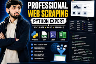 scrape websites and deliver data in excel, CSV, or json