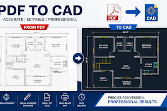 convert your PDF, sketch, or scan into cad or revit as built drawing