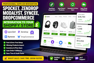 integrate spocket zendrop modalyst syncee dropcommerce to shopify store
