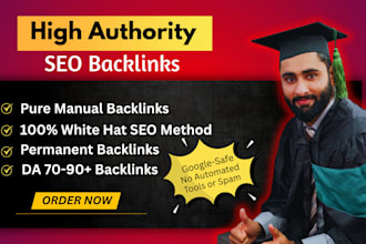 build high authority da 90 manual backlinks, white hat offpage SEO