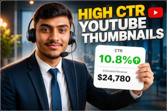 design premium high CTR youtube thumbnails for any niche
