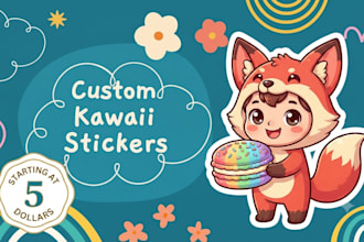 draw cute kawaii stickers and doodles illustration