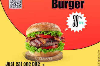 design promotional food posts, banners, and 3d product mockups