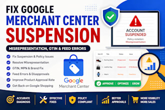 fix google merchant center suspension, misrepresentation gtin and gmc feed error