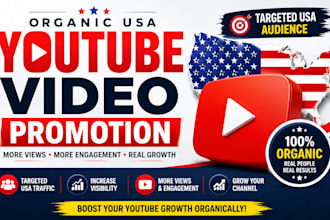 do organic USA youtube video promotion, channel promotion