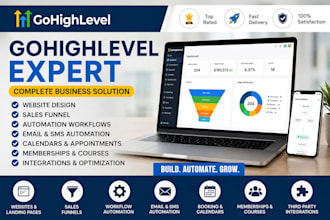 design gohighlevel website ghl landing page sales funnel and ghl automation