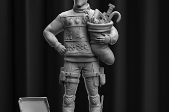 sculpt 3d christmas statue,santa set model,bambu lab printer,saint miniature,stl