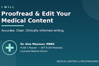 proofread and edit your medical or health related content