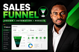 design high converting sales funnel landing page and automation