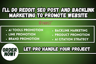 do reddit SEO post and backlink marketing to promote website