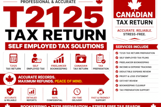 prepare t2125 self employed freelancer bookkeeping tax return