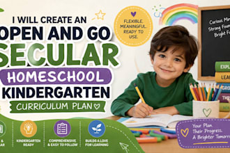create an open and go secular homeschool kindergarten curriculum plan