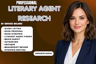 write book proposal, query letter, synopsis for literary agents