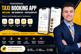 develop taxi booking app ride hailing app for android ios with source code