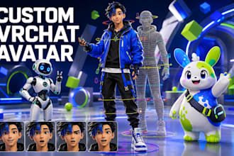 create custom vrchat avatar models with rigging and expressions