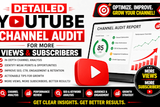 do a detailed youtube channel audit for more views and subscribers