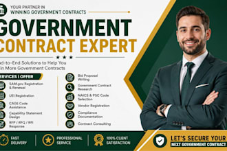 prepare government contract bid proposal rfp rfq rfi and sam registration